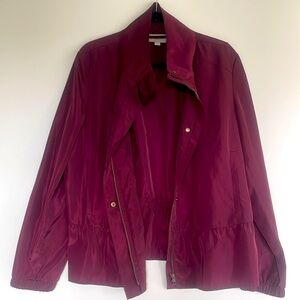Ann Taylor Loft Plum / Burgundy Rain Jacket size XL NWOT